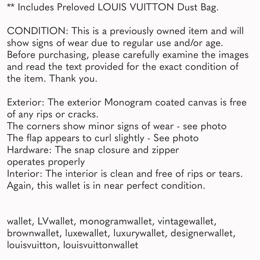 LOUIS VUITTON Long Porte Monnaie Monogram Wallet Vintage - Picture 16 of 16